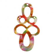 Pendentifs en résine baroque Rose-vert multicolore