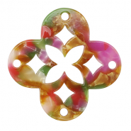 Pendentifs en résine mosaïque Rose-vert multicolore