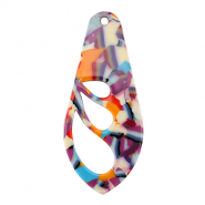 Pendentifs en résine aile Confetti multicolore
