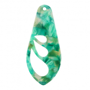 Pendentifs en résine aile Turquoise-vert