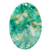 Pendentifs en résine ovale Turquoise-vert