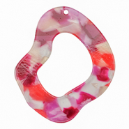 Pendentifs en r&eacute;sine organique Rose multicolore