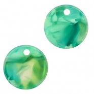 Pendentifs en résine 12mm Turquoise-vert