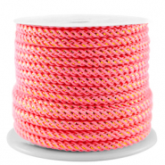 Cordon tendance 3mm Rose néon-doré