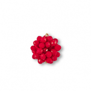 Boucles pendentifs facettées connecteur 16mm Rouge