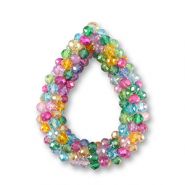 Boucles pendentifs facettées goutte Multicolore magenta-rose