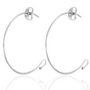 Boucles d'oreilles en acier Inox Argenté