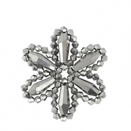Pendentifs facettées fleur Anthracite métallique