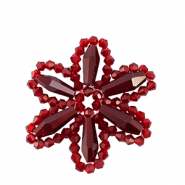 Pendentifs facettées fleur Rouge bourgogne