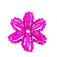 Pendentifs facettées fleur Rose fuchsia néon