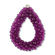 Boucles pendentifs facettées goutte Violet tillandsia