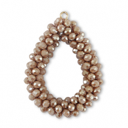 Boucles pendentifs facettées goutte Marron Taupe