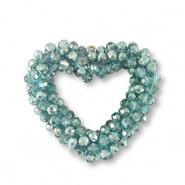 Boucles pendentifs facettées coeur Vert Erin