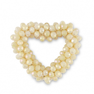 Boucles pendentifs facettées coeur Jaune vanille