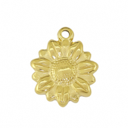 Breloques en acier Inox tournesol Dor&eacute;