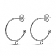 Boucles d'oreilles en acier inox 19mm Argenté