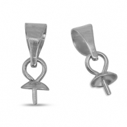 Apprêts en acier inox embout pour perles Argenté