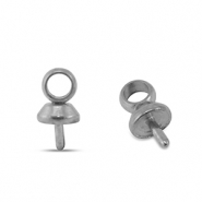 Apprêts en acier inox embout pour perles Argenté