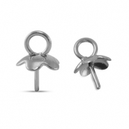 Apprêts en acier inox embout pour perles Argenté