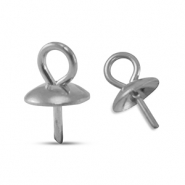Apprêts en acier inox embout pour perles Argenté