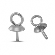 Apprêts en acier inox embout pour perles Argenté