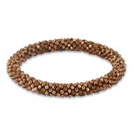 Bracelet perles à facettes marron cuivre