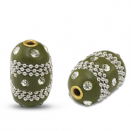 Perles bohèmes Vert-argenté