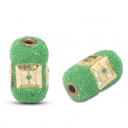 Perles bohèmes Vert-doré