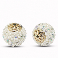 Perles bohèmes Pailleté blanc cassé