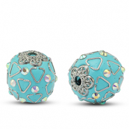 Perles bohèmes Turquoise-argenté