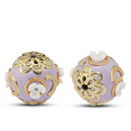 Perles bohèmes Lilas-doré