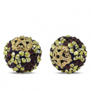 Perles bohèmes Violet foncé-doré