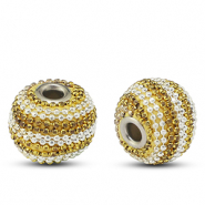 Perles bohèmes Doré-blanc cassé