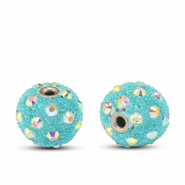 Perles bohèmes Turquoise-strass