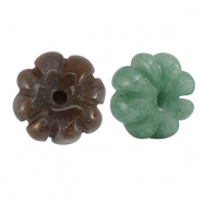 Pierres naturelles perles agate fleur Multicolore vert orange