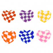 Perles en polymère coeur Multicolore