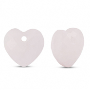 Breloque en pierre naturelle Quartz Rose cœur Rose clair