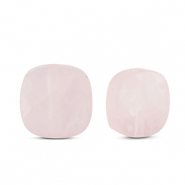 Perles en pierre naturelle Quartz Rose carrées Rose clair