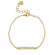 Bracelets en acier Inox ''SUPERMOM'' Doré