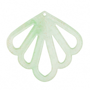 Pendentifs en r&eacute;sine coquille Vert menthe