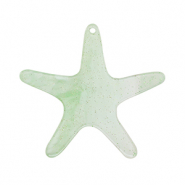Pendentifs en r&eacute;sine &eacute;toile de mer Vert menthe