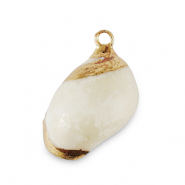Pendentifs coquillage specials Escargot Ivoire-doré