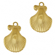 Breloques en acier Inox coquille Dor&eacute;