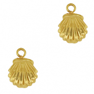 Breloques en acier Inox coquille Dor&eacute;