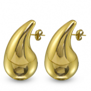 Boucles d'oreilles / puces en acier Inox goutte Doré
