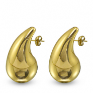 Boucles d'oreilles / puces en acier Inox goutte Doré