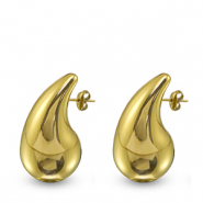 Boucles d'oreilles / puces en acier Inox goutte Doré