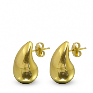 Boucles d'oreilles / puces en acier Inox goutte Doré