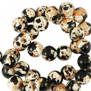 Perles en c&eacute;ramique 8mm Noir-cr&egrave;me