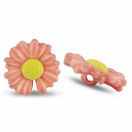 Perles en céramique fleur Rose-jaune
